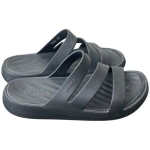 Crocs Sandals Women Size 4 Black Getaway Strappy Open Toe Slides Comfort